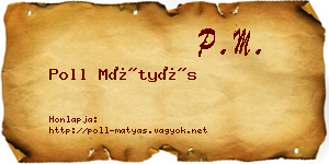 Poll Mátyás névjegykártya